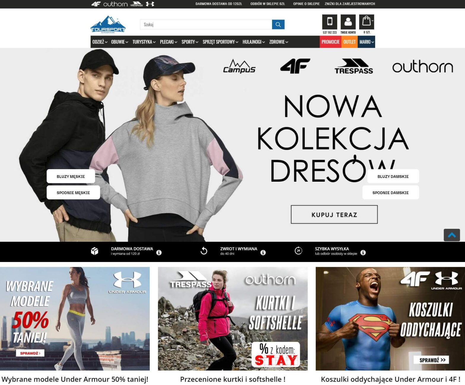 toursport.pl - sklep z markową odzieżą turystyczną i sportową